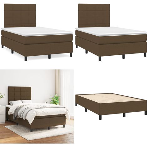 Boxspringbett mit Matratze Dunkelbraun 120x190 cm Stoff - Boxspringbett - Doppelbett - Bettenrahmen - Matratze - Nachttisch - Home & Living (1/5)