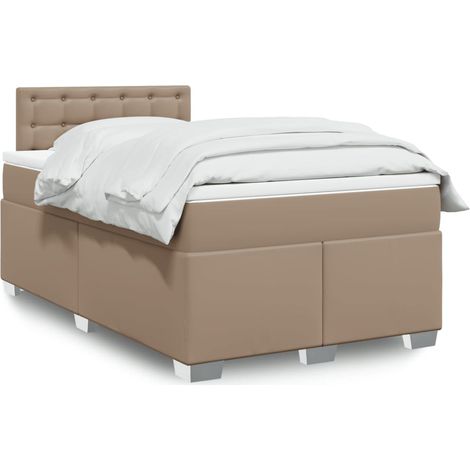 Boxspringbett Matratze Cappuccino-Braun 120x190 cm Kunstleder