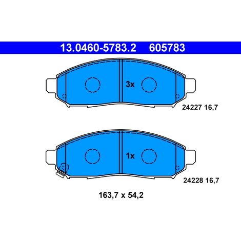 Kit de plaquettes de frein, frein à disque ATE 13.0460-5783.2 NISSAN 41060-EA025