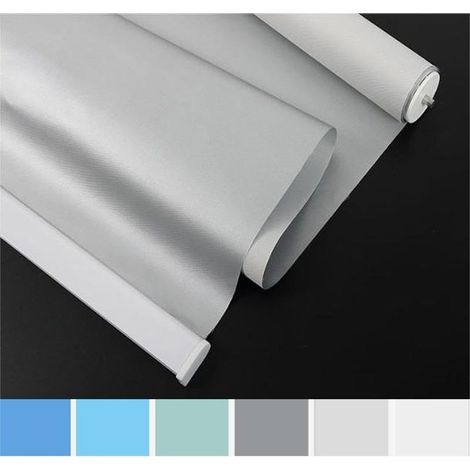 Store enrouleur occultant pour fenêtre, isolation thermique chambre à coucher, bureau, salle de bains, fenêtre imperméable (gris clair, 50 x 200 cm) Gris Clair cm (1/5)