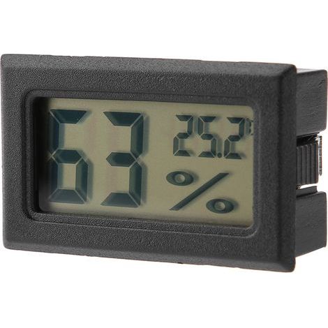 Integrated digital hygrometer, thermometer, humidity, temperature monitor with built-in probe, black (1/5)