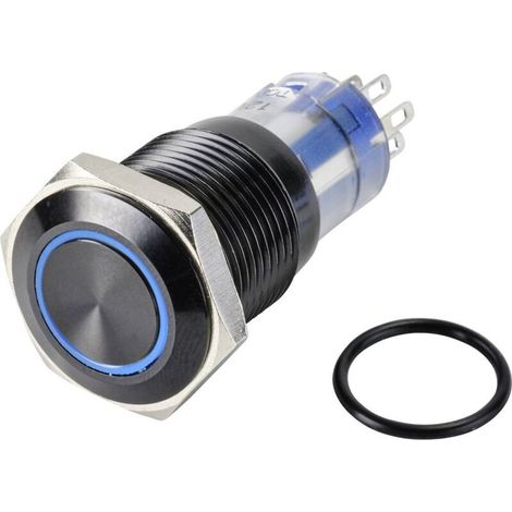 TC-9428212 LAS2GQH-22ZE/B/12V/A/P Bouton-poussoir 250 V 3 A 2 x Off/(On) à accrochage bleu IP65 1 pc(s) Y347322 (1/3)