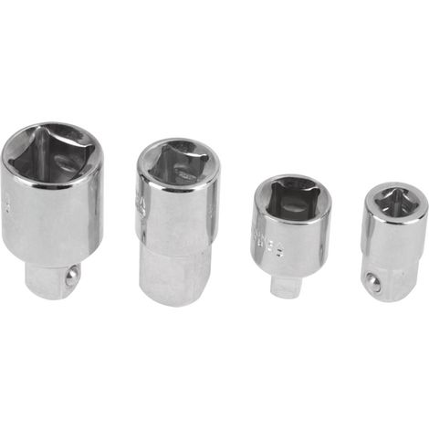 4pcs réducteurs d'adaptateur de douille en acier au chrome vanadium argenté 1/2 ", 3/8", adaptateur de clé 1/4 " (1/5)