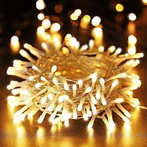 Noël Décoration Guirlande Lumineuse Extérieur, 20M 200 LED Intérieur Sapin de Noël Lumière Electrique Blanc Chaud Etanche 8 Modes Guirlande pour Mariage Anniversaire Fête Maison Jardin (1/5)