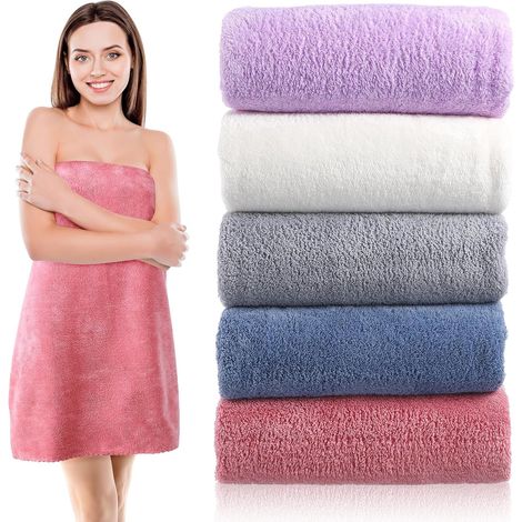 de bain en microfibre lot de 5 texture douce et haute