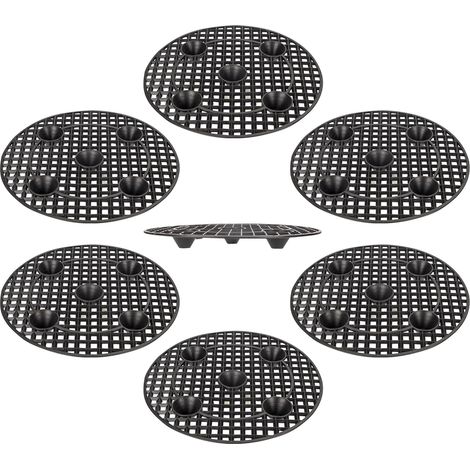 Pflanzenständer, Topferhöhungen, stabil, 30 cm / 12 Zoll, runder schwarzer Blumentopf -FS4-