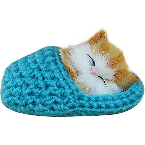 Cadeau pour enfants : Chat en peluche réaliste endormi avec sons, décoration originale sur le thème des animaux (1/3)
