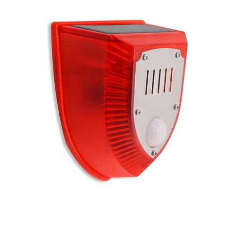 Lampe de sécurité Solaire avec détecteur de Mouvement 129dB Bruyant Lampe stroboscopique étanche IP65 Lampe d'avertissement Sons de Coups de feu et d'aboiements pour la Cour extérieure (1/5)