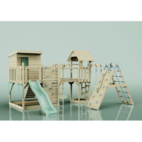 Polarplay Spielturm Tessa aus Holz in GrünKinderschaukel