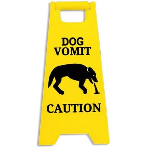Schild „Hund erbricht“, 10 cm Schild „Nasser Boden und Erbrechen“, dekoratives Gartenschild „Vorsicht: Hund erbricht“ (1/5)