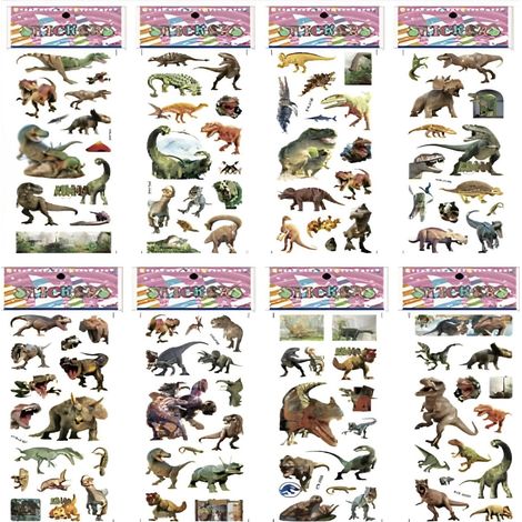 Autocollants Dinosaures - Ronds - Imperméables - Pour Bouteilles Et Carnets - 14 Pièces (1/5)