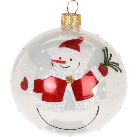 6 palline per albero di natale in vetro con Glitter da Ø 10 cm pendaglio decorato (1/3)