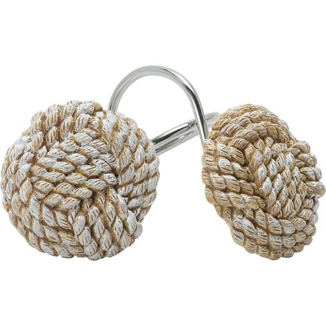 Crochets pour Rideau de Douche - Accessoires de Salle de Bain, Blanc cassé (1/5)