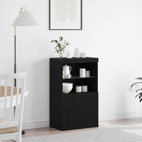 LED-Sideboard Schwarz 60 x 37 x 100 cm Holzwerkstoff