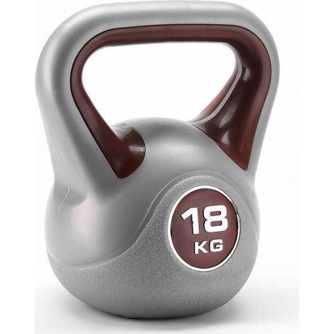 [GEBRAUCHT] B-Ware York Kettlebell 18 kg Vinyl-Kettlebell Fitnessgerät Ergonomisch Bordeauxrot (1/2)
