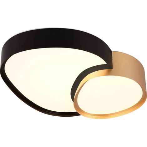Trio Lighting Plafón LED para techo 43,5cm RISE 21W 2400lm regulable 2700 - 6500K IP20 función memoria y luz de noche Negro-oro (1/5)