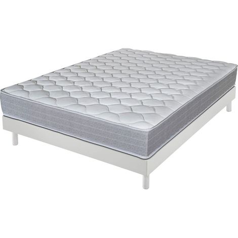 Matelas + sommier 140x190 Madere - Decokit - Soutien ferme - Sommier démonté - Blanc (1/5)