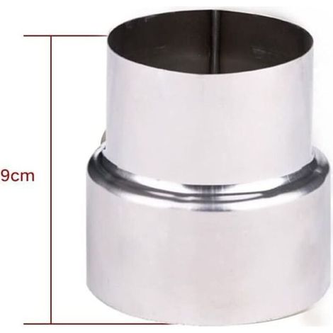 Réducteur de conduit de fumée en acier inoxydable, adaptateur cheminée Ø 90/80 mm, réduction pour fumées, raccords de revêtement Crezuo (1/4)