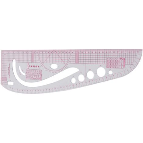 Pair Règle de couturier professionnelle en plastique transparent multifonction pour la conception de costumes, haute précision. (1/5)
