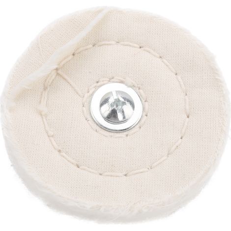 Disque à polir en coton blanc plat avec poignée 75mm, outil de polissage miroir pour métaux et bijoux (1/5)