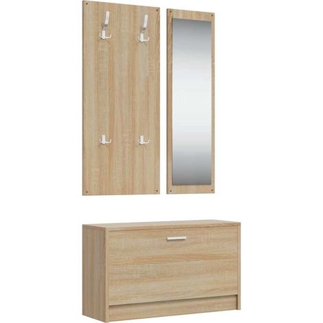 Ensemble de Meubles à Chaussures 3-en-1 - Étagère à Chaussures Chêne sonoma BV687358 - BonneVie (1/5)