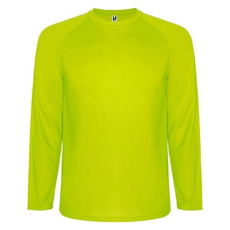 Camiseta técnica transpirable de manga larga ranglán MONTECARLO L/S 12 Amarillo fluor