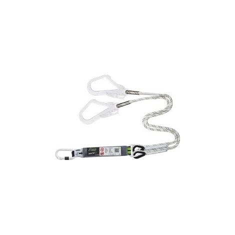 KRATOS SAFETY - Longe tressée 1,50 m en fourche avec absorbeur d'energie et mousquetons FA5010117 et FA5020755 - 1,5 m