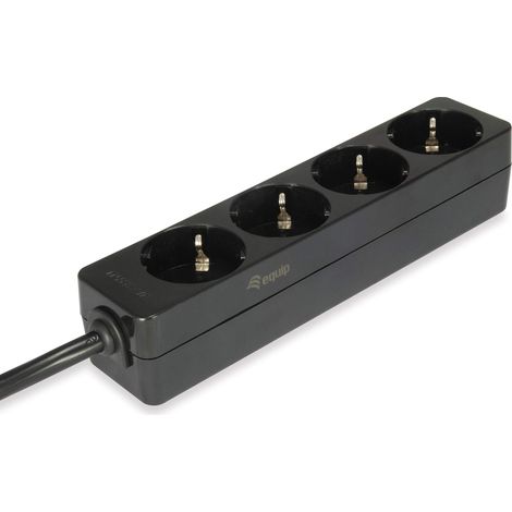 multiprise 1,1 m 4 sortie(s) CA Noir - Multiprises (1,1 m, 4 sortie(s) CA, Type F, Noir, 100 - 240 V, 50 - 60 Hz) (1/4)