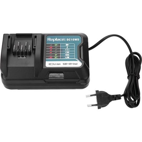 Chargeur de batterie lithium-ion 10,8 12,0 V, appareil de recharge de remplacement pour batteries compatible avec DC10WD BL1016 BL1021B BL1041B FD05 (1/5)