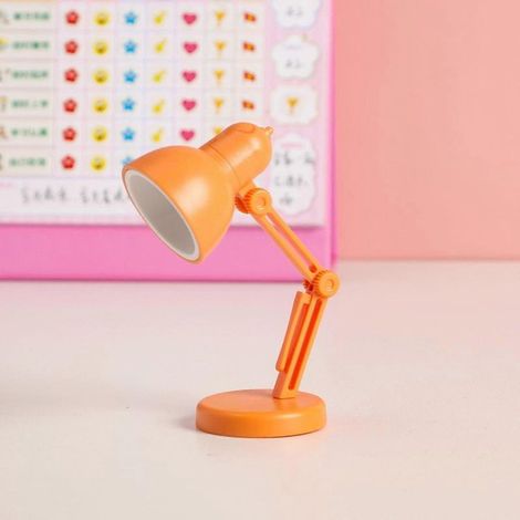 Lampe de bureau magnétique pliable miniature à LED avec pince, couleur orange (1/4)