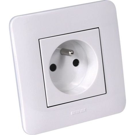 Prise 2P+T 16 A blanc brillant - DEBFLEX