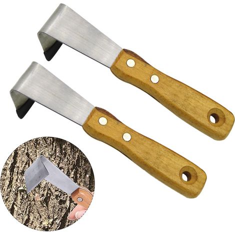 Grattoir manuel pour écorce de jardinage, outil multifonctionnel forgé pour gratter les arbres, 2 pièces (1/5)