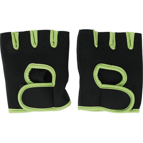 Gants de sport sans doigts verts, respirants, antidérapants, soutien de poignet réglable, équipement d’entraînement (1/5)