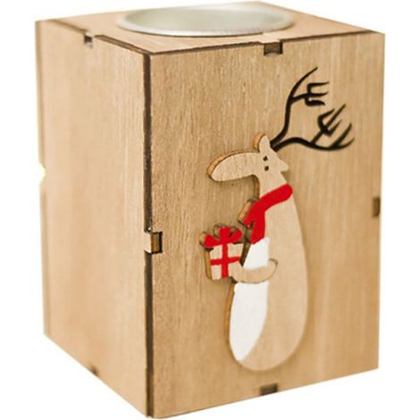 Porte-bougie en Bois pour Décoration de Noël, Mariage et Fêtes à la Maison (1/5)