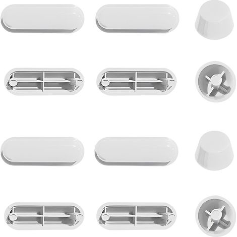 12 Pièces Tampons Abattant WC en ABS Blanc, 8 Carrés 4 Ronds, Amortisseurs Anti-Bruit pour Réduire les Chocs et Prolonger la Durée de Vie, 2 Kits de Montage Facile (1/5)