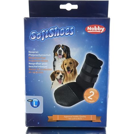 Nobby® Hunde SoftShoes Neopren Pfotenschutz-Schuh L Schwarz 18 cm - 2 Schuhe