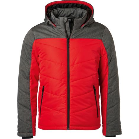 James & Nicholson sportliche Winterjacke JN1134 Gr. L rot/anthrazit-melange (1/5)