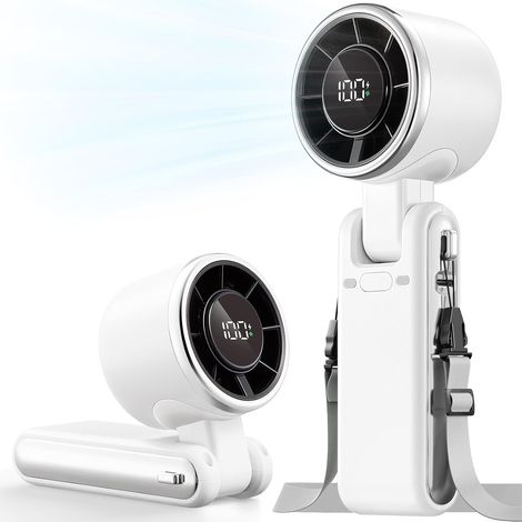Ventilateur turbo portable – 5 vitesses haute vitesse3600 mAh rechargeable Mini ventilateur personnel à main souffle d'air froid, essentiel de voyage, vacances à la plage, cadeaux pour