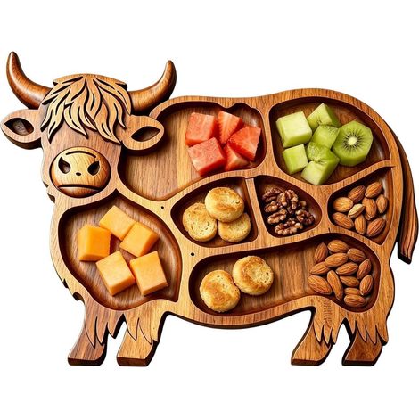 Planche À Charcuterie en Bois Plateau de Service Alimentaire Bois Forme Plateau Fermier Fromage et Viande Pour Fruits Viande Légumes Maison Cuisine Table À Manger Pendaison Crémaillère (1/5)