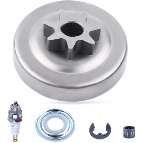 3/8 "-7 Dents Tambour d'embrayage Roulement à Aiguilles Kit pour Stihl 034 036 039 MS310 MS360 MS390 034 Tronçonneuse Pièces de Rechange avec Rondelle d'embrayage Agrafe Bougie d'allumage