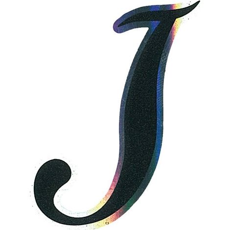 Adesivo Monogramma Lettera J, Nero Metallescente (1/2)