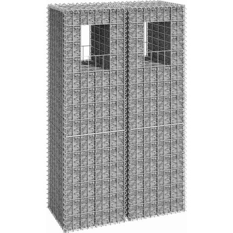 Poteaux à panier de gabion-Jardinière à gabion 2 pcs 40x40x140 cm Fer (1/5)
