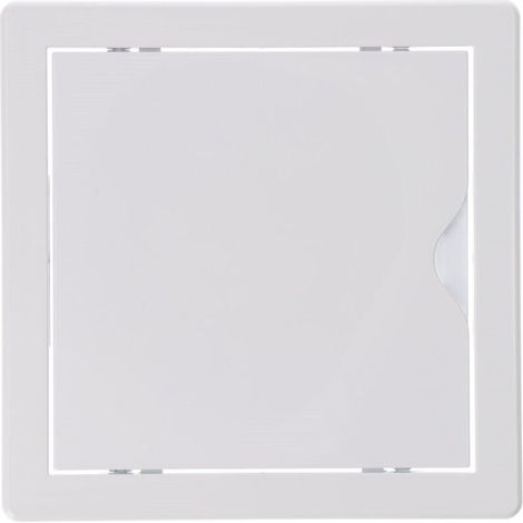 Couvercle collecteur carré encastré ABS 15x15 cm – Ouverture push-pull – Installation en placoplâtre – Design moderne blanc