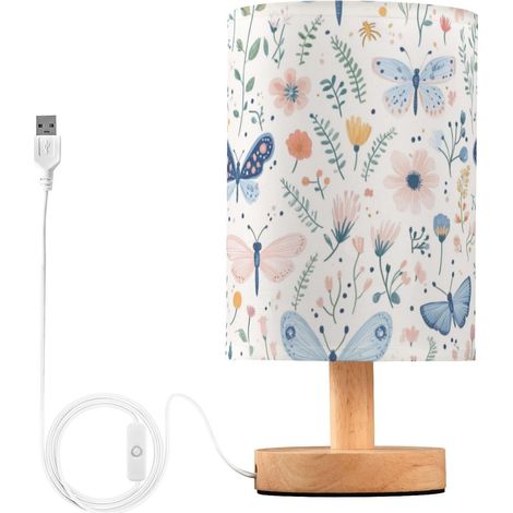 Kcldeci Lampe de chevet papillons avec libellules pour chambre à (1/5)