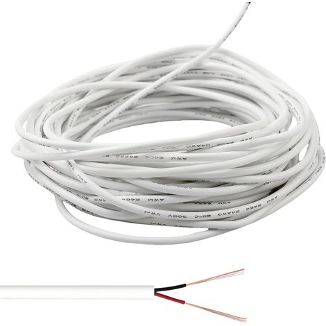 10 Meter 24AWG Electrical Wire Flexible Cable PVC 2 Core Electric Wire  Flexible Round High Strength Wear-resistant Cable for Installation and Extension of Cables (White) (1/5)