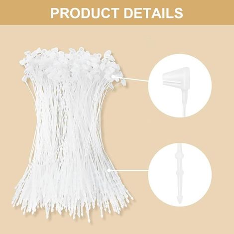 1000PCS Attache Etiquette Vetement, Attaches Étiquette Transparent, Attache Plastique Etiquettes Vetement avec Fermoir Verrou, pour Étiquettes de Prix Vêtements, Chaussures, Accessoires (1/5)