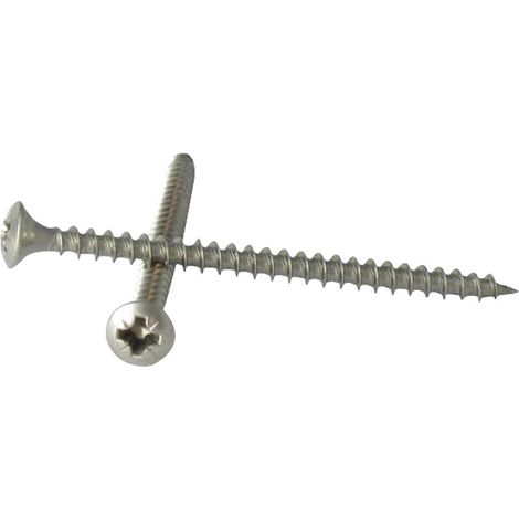 VBA Vis bois agglo Inox A2 Tête fraisée bombée TFB Pozi 5X30-10 pièces