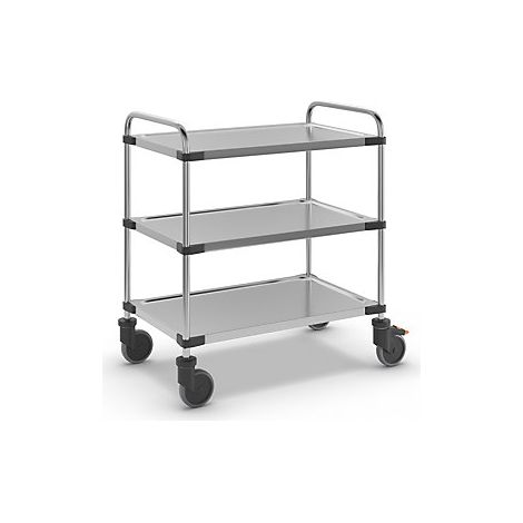 Carrito de servicio de acero inoxidable  con 3 pisos  L x A x H