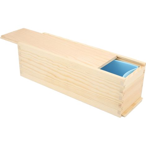 Savon artisanal à la rose à faire soi-même avec moule à savon et à pain - Moule en silicone bleu ciel, coffret en bois à double ouverture, idéal pour les cadeaux faits maison et la fabrication de savo