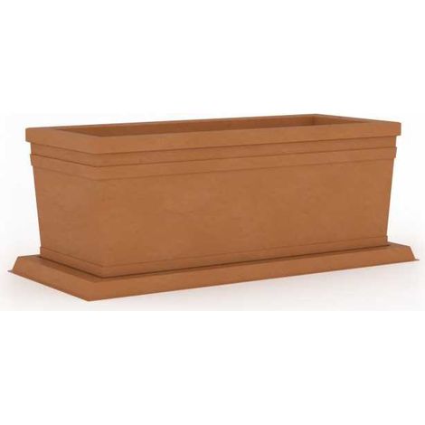 Jardinière rectangulaire en polymère recyclable 80 x 40 cm H 34 cm – Résistante aux intempéries – Pour plantes ornementales et petits arbustes – Monacis